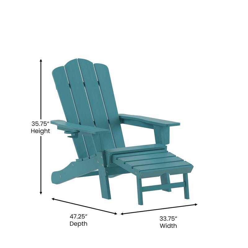 Flash Furniture FFOF81757 Jean 34" Wide Polyethylene Adirondack Chair