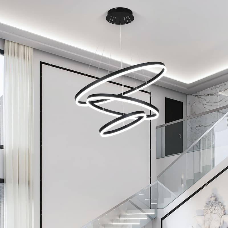 Modern Dimmable 3-Light Unique Tiered LED Chandelier