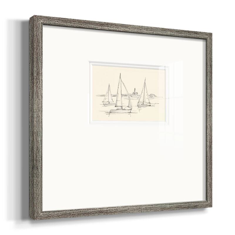 Coastal Contour Sketch IIPremium Framed Print