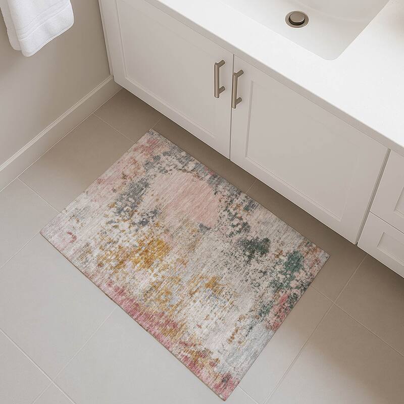 Premium Washable Super Soft Modern Casual Mayfield Rug - Pink - 1'8" x 2'6"