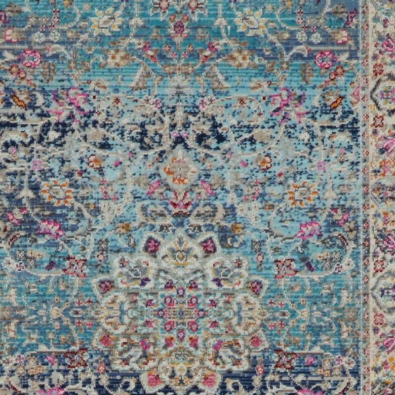 Fejel Power Loomed Distressed Abstract Floral Traditional Stain Resistant Area Rug By HomeRoots - 72' X '24' X '0.5