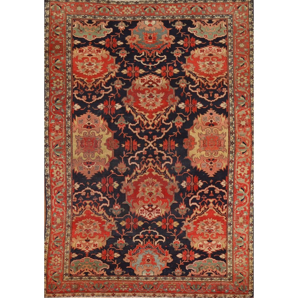 Pre-1900 Antique Sultanabad Persian Area Rug Hand-Knotted Wool Carpet - 4'9"x 6'8"