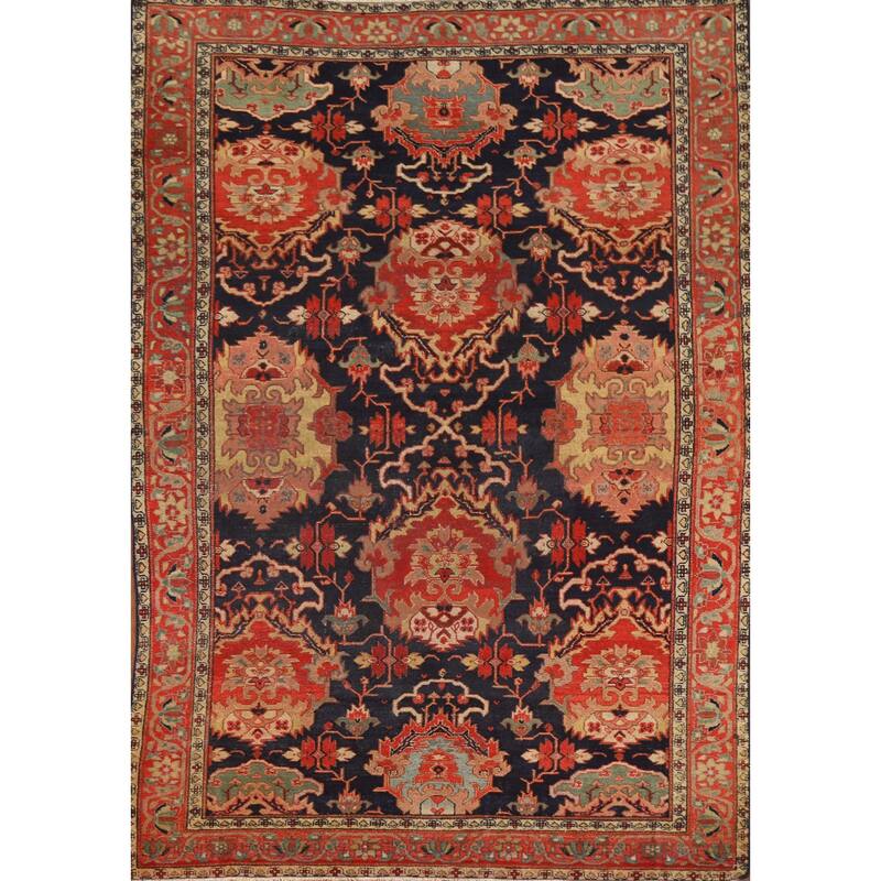 Pre-1900 Antique Sultanabad Persian Area Rug Hand-Knotted Wool Carpet - 4'9"x 6'8"