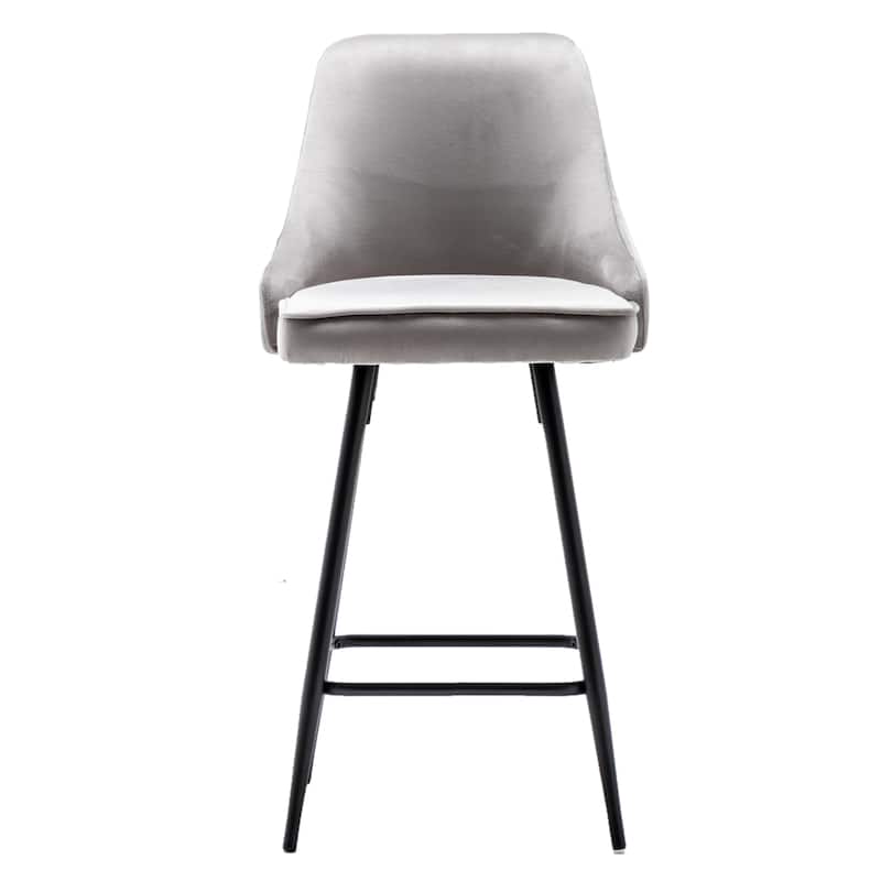 Zainab Premium Velvet Upholstered Contemporary Dining Bar Stools (Set of 2 )