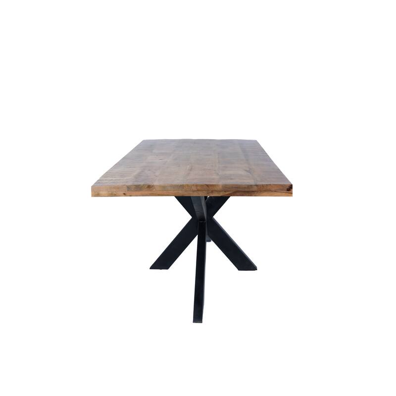 Modern 80" Mango Wood Dining Table with Striking Spider Legs