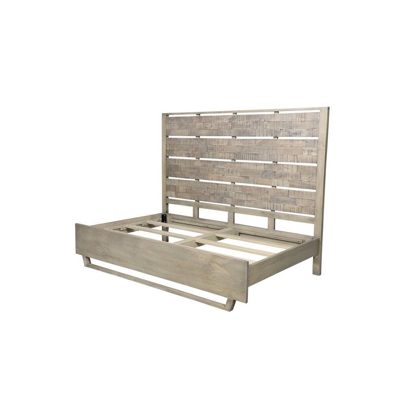 King Panel Bed with Solid Wood Frame