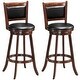 preview thumbnail 1 of 10, Costway Set of 2 29'' Swivel Bar Height Stool Wood Dining Chair Set of 2