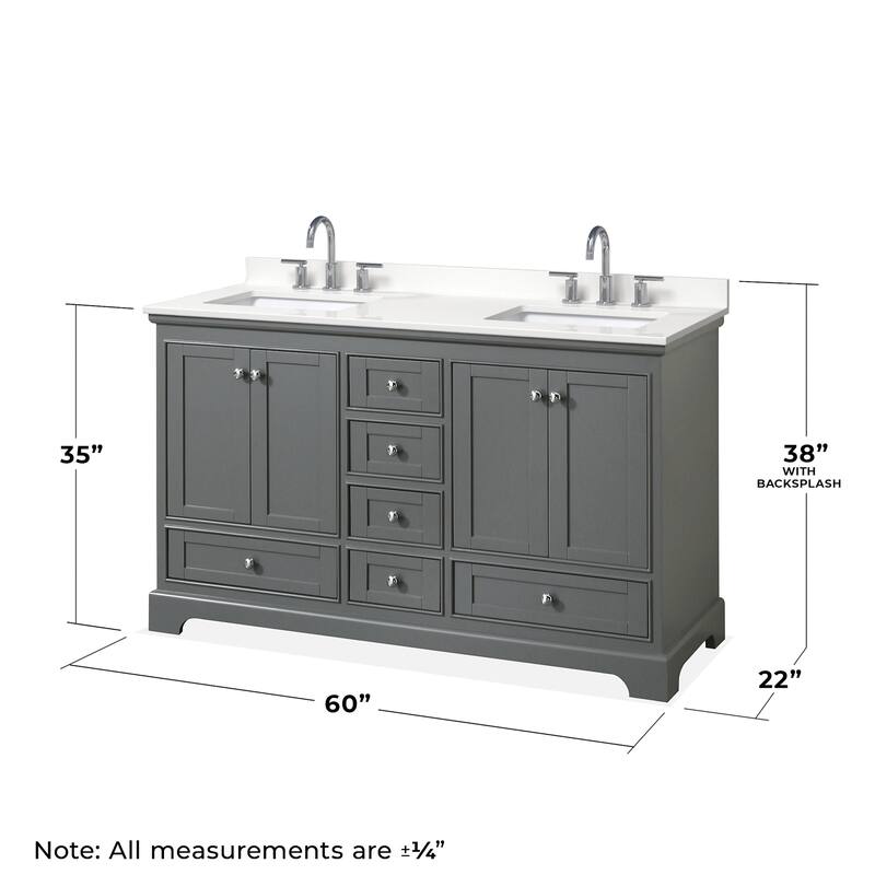 Wyndham Collection WCS202060D-QTZ-US3MED Deborah 60" Free Standing