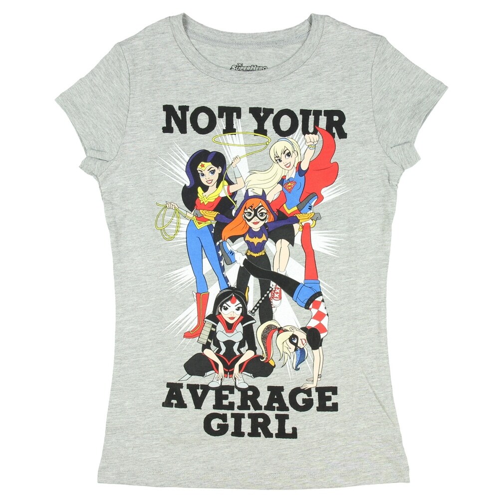 Shop Dc Super Hero Girls Not Your Average Girl Heather Gray Tee
