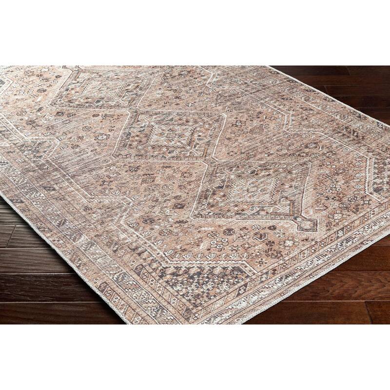 Livabliss Traditional Amelie Medallion Washable Area Rug