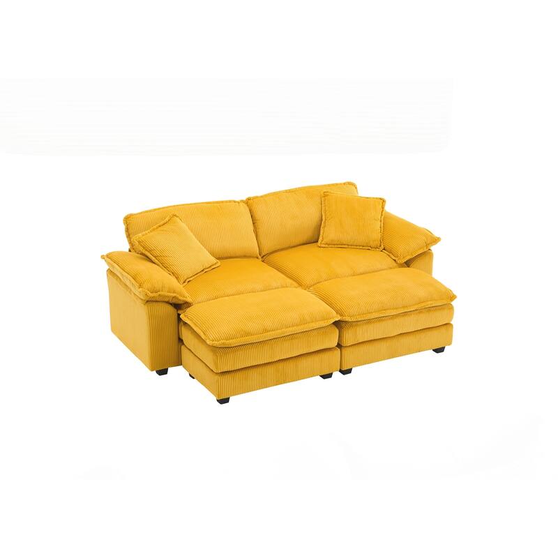 2-seats Sofa With 2 Back Pillows