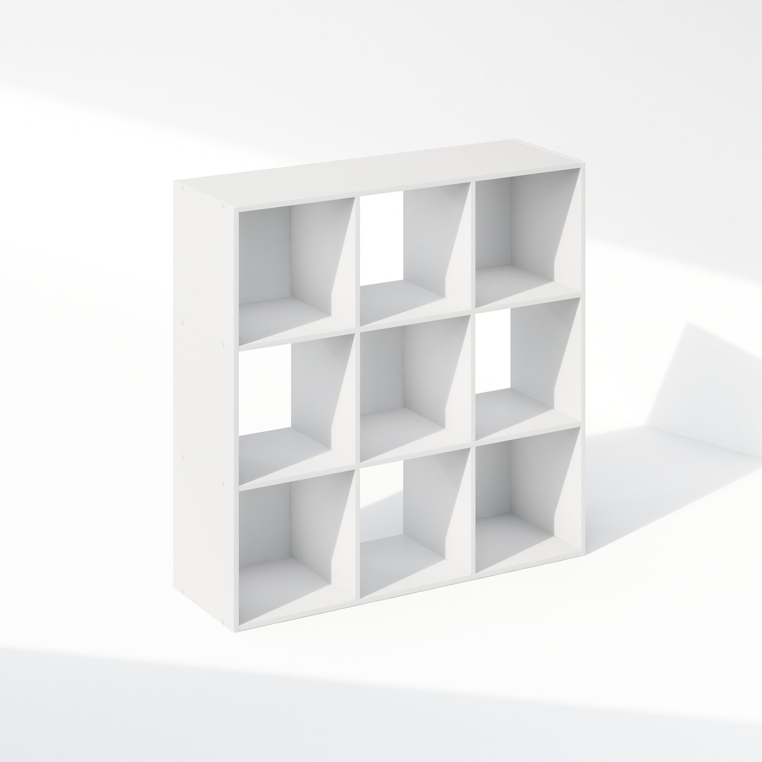 35.39 in. Tall White Wood 9-Shelf Bookcase