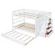 preview thumbnail 18 of 43, Full Over Full Bunk Bed with Twin Size Trundle and Staircase