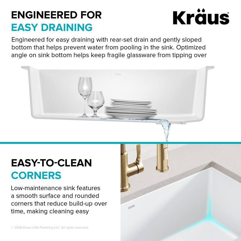 Kraus Forteza� 31-3/4" Composite Granite Kitchen Sink for Undermount