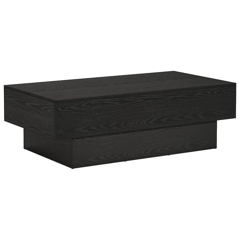 55-Inch Wood Coffee Table, Large Rectangle Tea Table, Center Table for Living Room, Office Reception