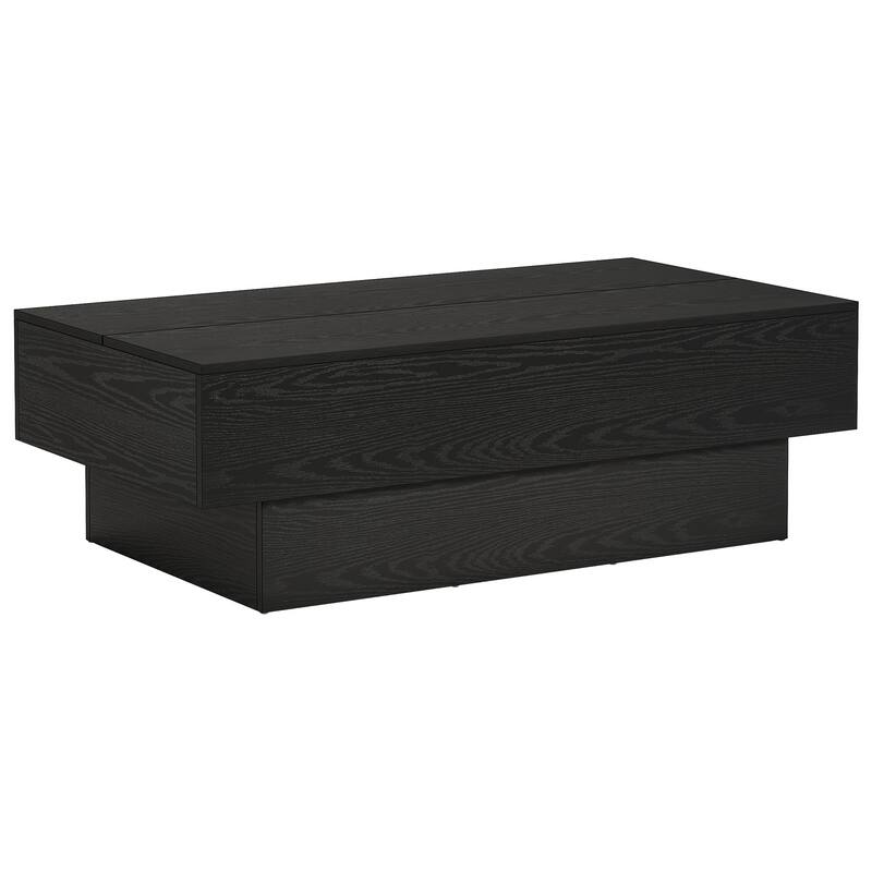 Farmhouse Wood Coffee Table, 55-Inch Rectangle Large Tea Table