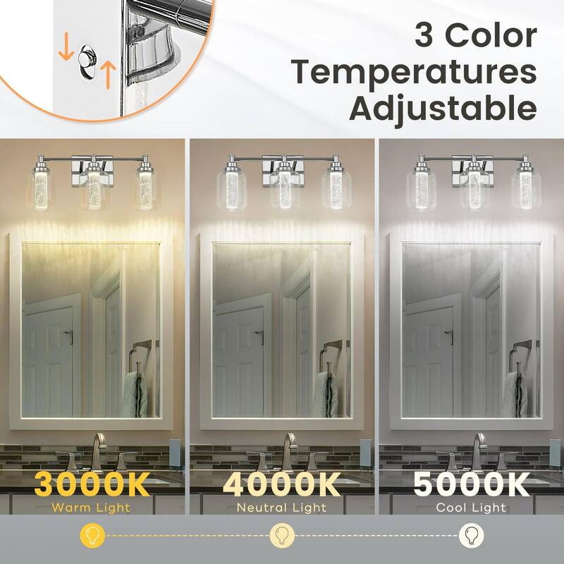 3-Light 14W LED Bathroom Vanity Light Fixture