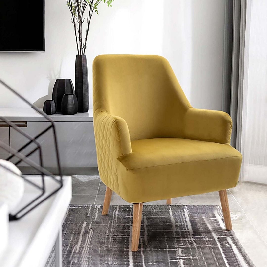 Ginger Accent Arm Chair Merel Mid-Century Modern Fabric Club Chair