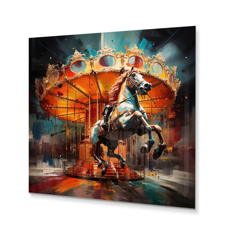 Designart "Dynamic Carousel" Carousel Metal Art Print