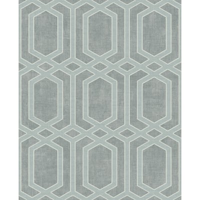 Seabrook Designs Wynne Geo Lattice Unpasted Wallpaper