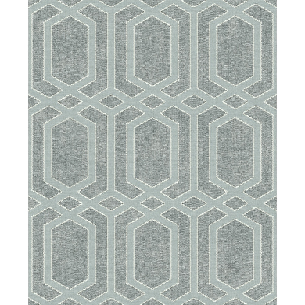 Seabrook Designs Wynne Geo Lattice Unpasted Wallpaper