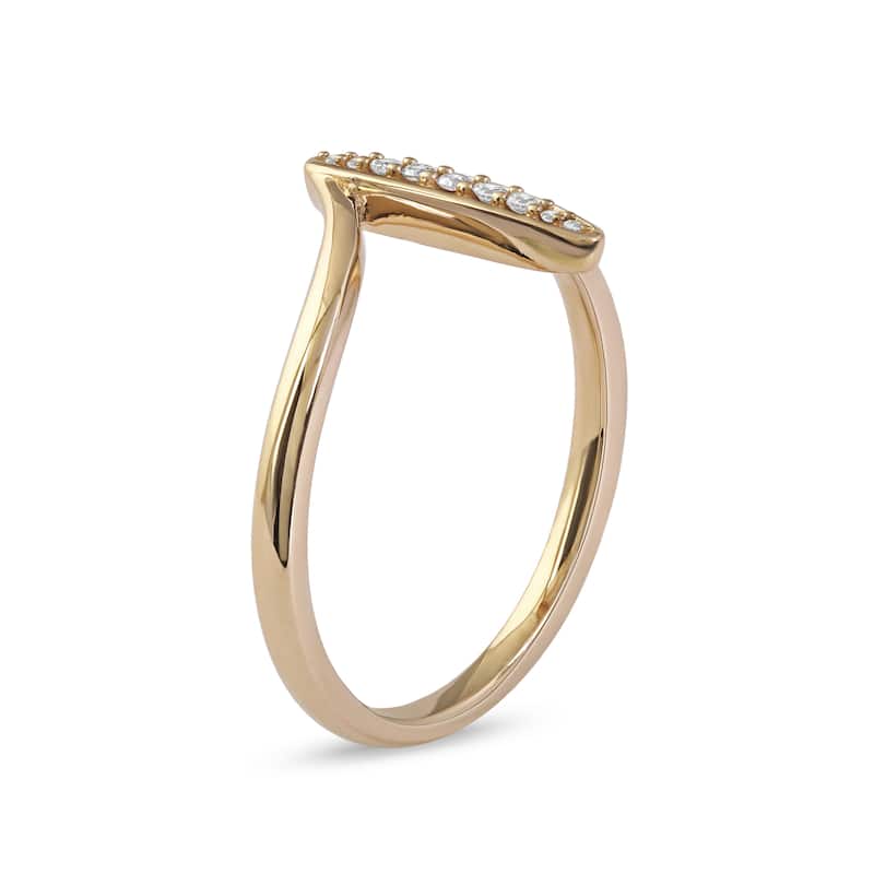 1/20ct TDW Diamond Bypass Fashion Ring in 10k Gold for Women