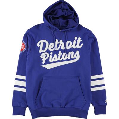 STARTER Mens Detroit Pistons Hoodie Sweatshirt, dpt, M, Blue, Medium