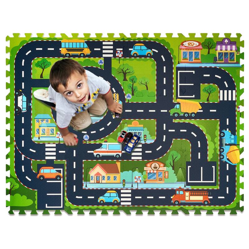 Sorbus Foam Playmat for Kids - Traffic Play Mat for Babies (12 Tiles)
