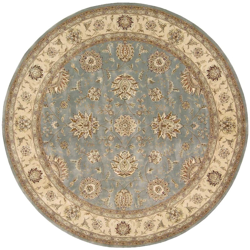 Nourison Nourison 2000 Bordered Area Rug - 8' Round - Blue - Round
