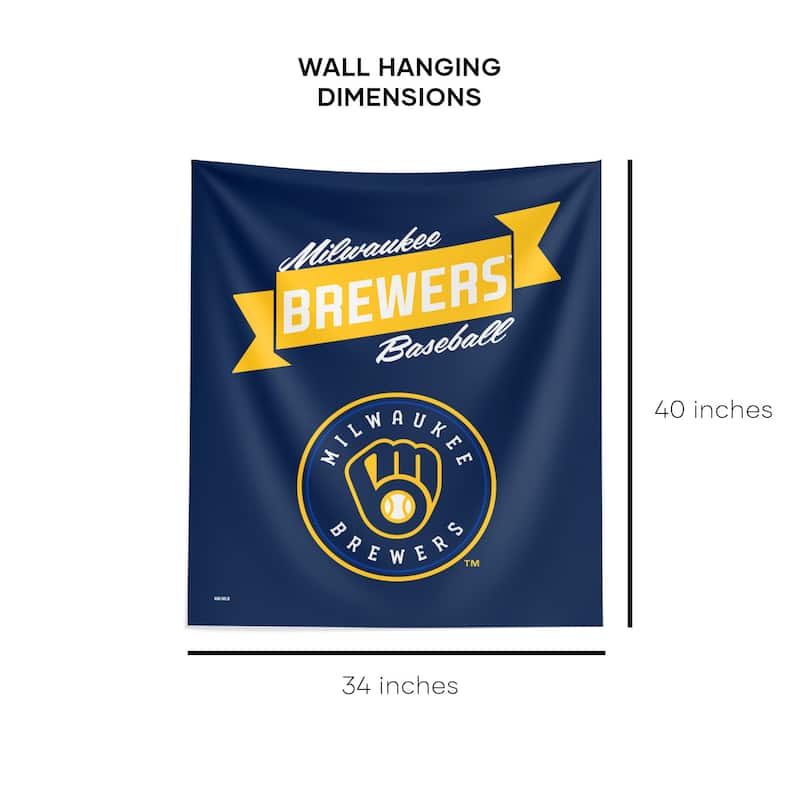 MLB Premium Brewers Printed Wall Hanging - 34"x40"