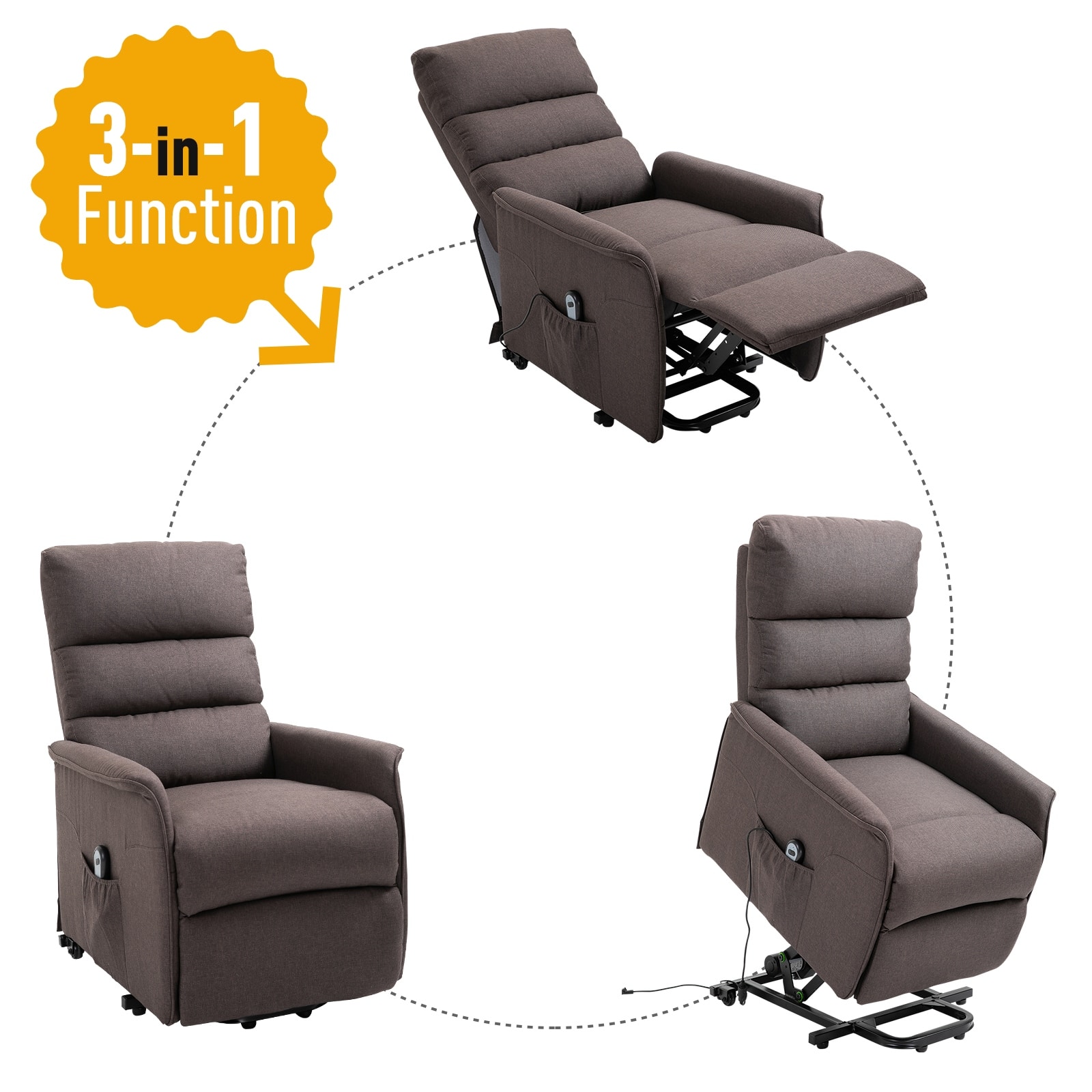 Power Lift Assist Recliner Chair with Remote On Sale Bed