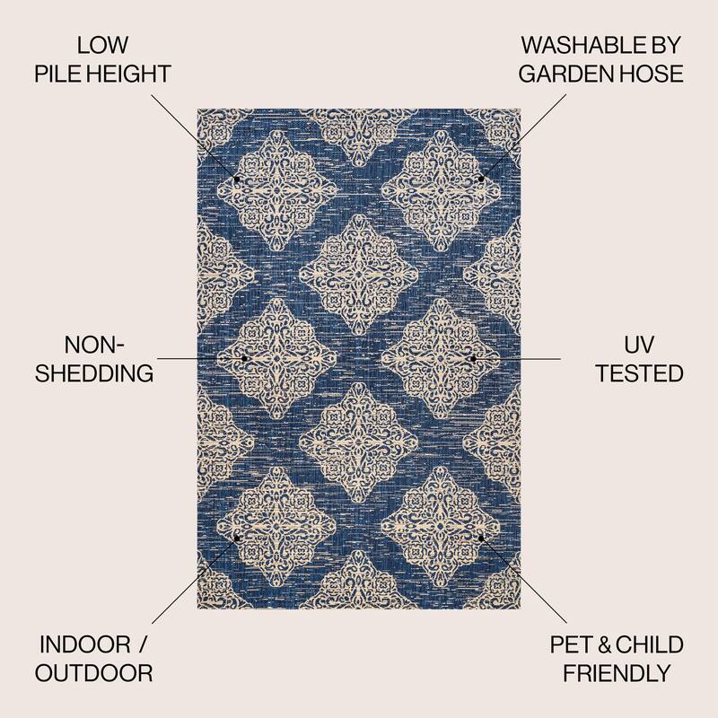 JONATHAN Y Arabesque Ornate Medallions Indoor/Outdoor Area Rug