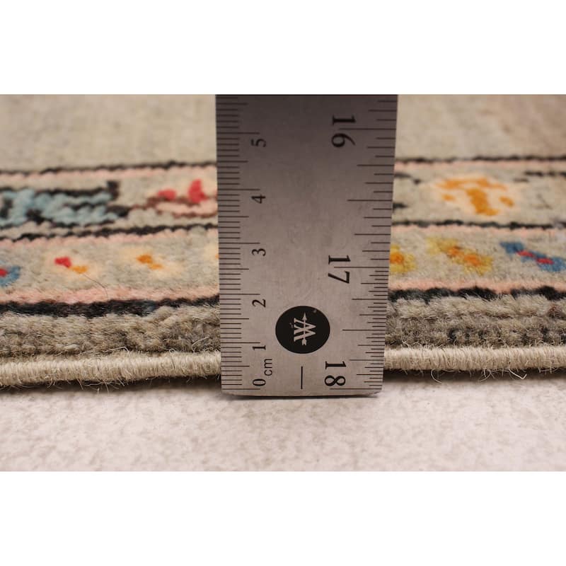 ECARPETGALLERY Hand-knotted Uzbek Ghazni Grey Wool Rug - 5'1 x 6'7