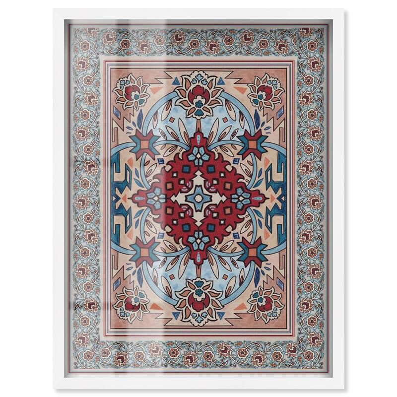 Ornamental bloom Shadowbox by Art Remedy - White - 30" x 36"