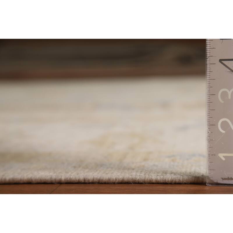 Hand Knotted Oriental 100% Wool Carpet Transitional All-Over Beige & Ivories Oushak Area Rug - 11' 8'' X 9' 1''