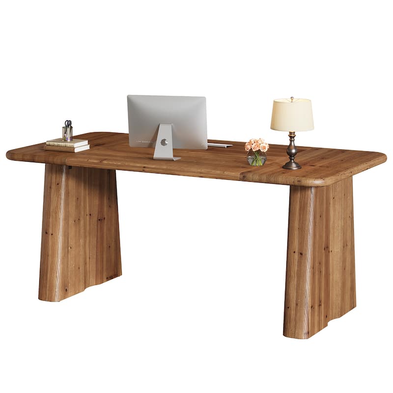 63 Inch Solid Wood Executive Desk with Heavy Duty Base