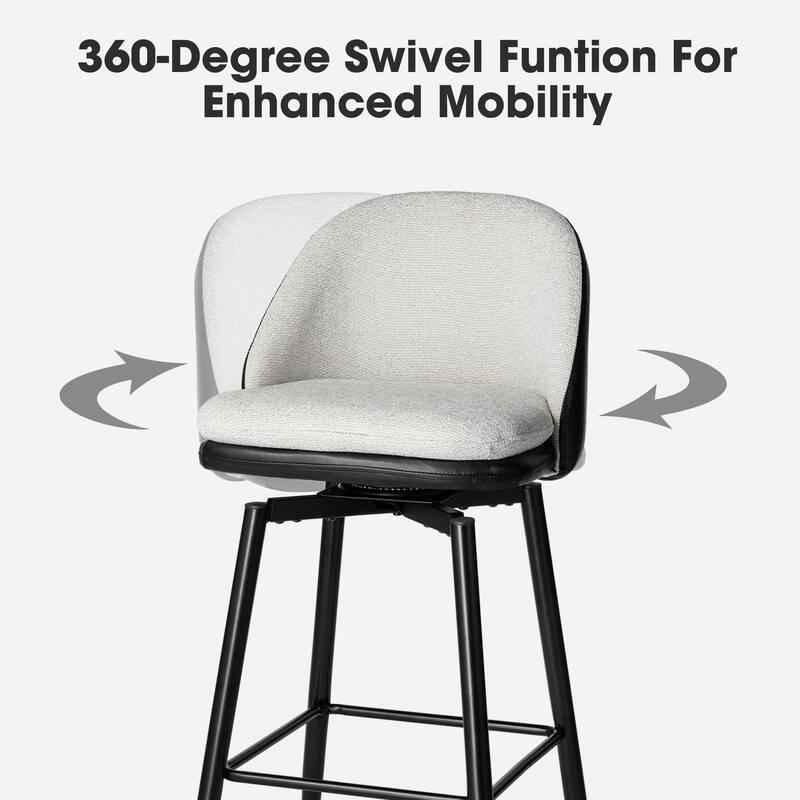 Glitzhome Set of 2 41"H Modern Tapered Leg Short or Bar Stools Pub Chair