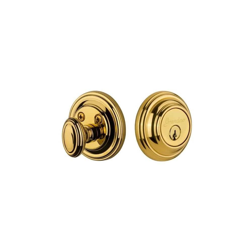 Grandeur Georgetown Solid Brass Rose Keyed Entry Single Cylinder