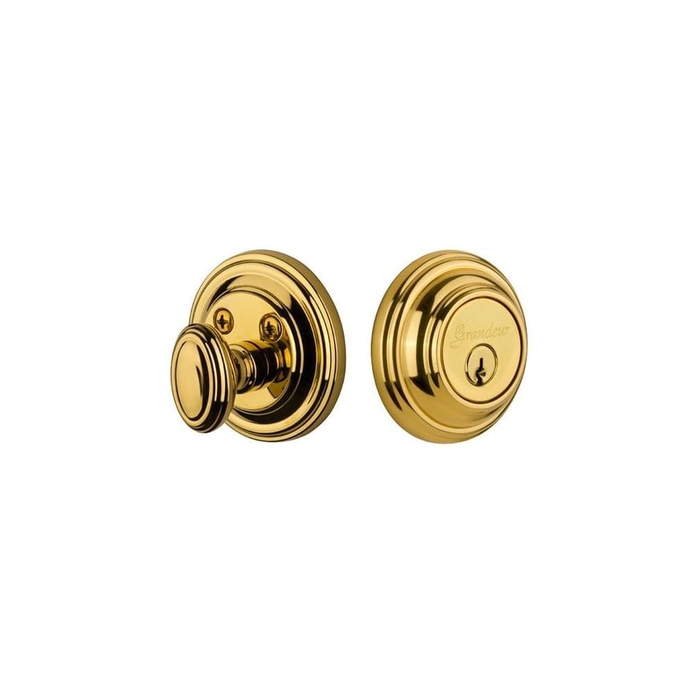Grandeur Georgetown Solid Brass Rose Keyed Entry Single Cylinder