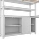 preview thumbnail 13 of 12, Wood Loft Bed with Cabinet and Bookshelf, Full Size Loft with Wardrobe and Desk for Kids, White