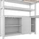 preview thumbnail 25 of 24, Wood Loft Bed with Cabinet and Bookshelf, Full Size Loft with Wardrobe and Desk for Kids