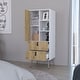 preview thumbnail 4 of 5, Tall Dresser for 2-Drawer Bedroom White / Macadamia
