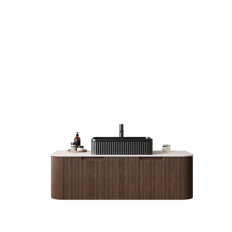 48" Bathroom Vanity with Sink, Wall-Mounted Bathroom Storage Cabinet with 2 Drawers, Rectangular Ceramic Basin, No Faucet