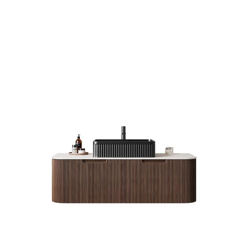 Wall-Mounted Floating Bathroom Vanity with Sink