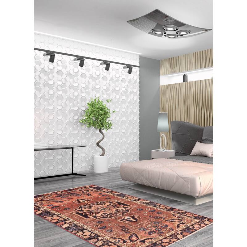 ECARPETGALLERY Hand-knotted Antalya Vintage Dark Copper Wool Rug - 3'11 x 7'7