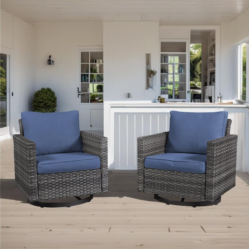 Outdoor Swivel Glider Chairs with Soft Cushion