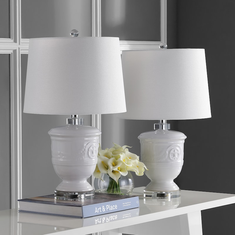 SAFAVIEH Lighting Alexandria 24-inch White Table Lamp (Set of 2) - 14"x14"x23" - 14Wx14Dx23H
