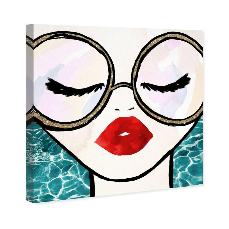 Wynwood Studio Canvas Fashion and Glam Ready and Empowered Gold Blue and Turquoise Glam Wall Art Canvas Print