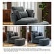 preview thumbnail 33 of 198, 41" W Oversized Accent Barrel Swivel Chair with Moon Storage Ottoman