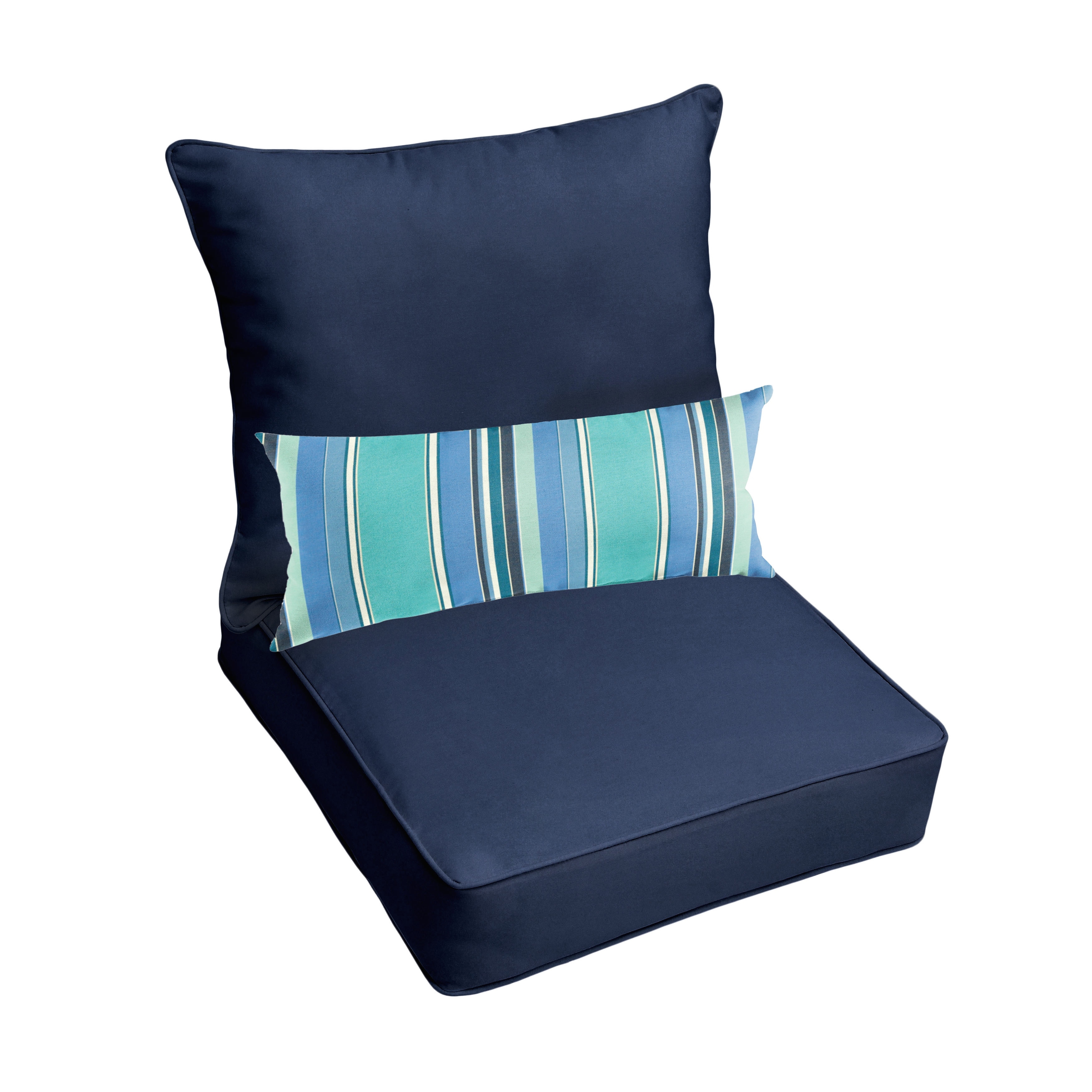 Oakley Sunbrella Solid Indoor Outdoor Corded Pillow and Chair Cushion Set Bed Bath Beyond 14124680